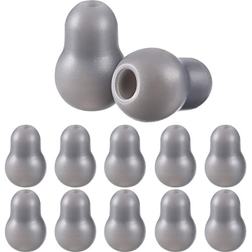 SATINIOR 12 Packs Universal Silicone Replacement Ear Tips, Earbuds, Snap Tight Soft-Sealing Ear-Tips (Grey)