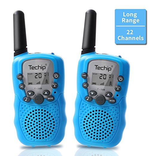 Walkie Talkies for Kids, Techip Kids Walkie Talkies Two-Way Radios with 22 Channels Portable FRS/GMRS Handheld Mini Kids Walkie Talkies Long Range 3.1 Miles (1 Pair )