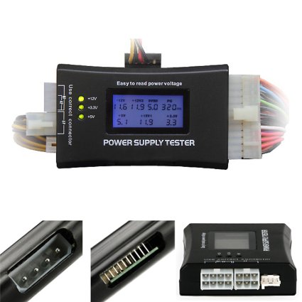 HDE PC Power Supply Tester 20/24 Pin PSU ATX SATA HD