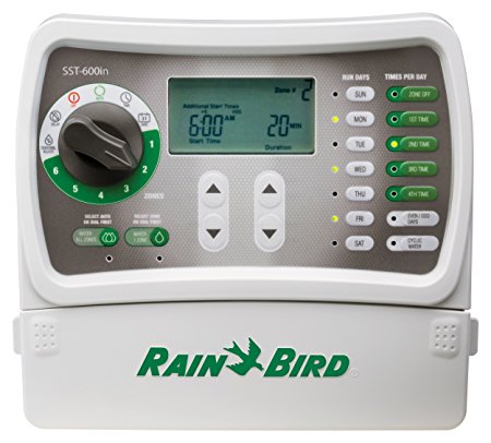 Rain Bird SST600IN Simple-To-Set Indoor Sprinkler System Timer/Controller, 6-Zone/Station