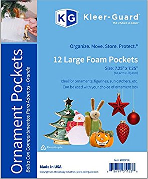 Kleer-Guard White Foam Pockets/Pouches. 7.25"x7.25". 12/pk.(Ornament/Fragile Items) - Large