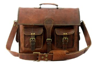 Handolederco 15quot Vintage Leather Messenger Soft Leather Briefcase Satchel Leather Laptop Messenger Bag for Men and Women