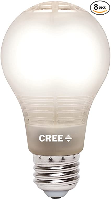 Cree BA19-08027OMB-12DE26-3_120 60W Equivalent 2700K A19 LED Light Bulb with 4Flow Filament Design (8 Pack), Soft White
