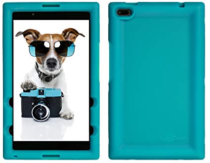 Bobj Rugged Case for Lenovo Tab 4 8 inch only TB-8504F or TB-8504X (NOT for TB-8304F or Plus Model TB-8704) - BobjGear Custom Fit - Patented Venting - BobjBounces Kid Friendly (Terrific Turquoise)