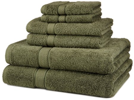 Pinzon Egyptian Cotton 6-Piece Towel Set - Moss