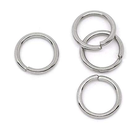 Valyria 200pcs Stainless Steel Open Jump Rings Connectors Jewelry Findings (10mm x 1.2mm)