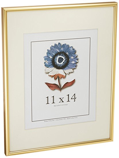 11 X 14 Picture Frame, Shiny Metal I (Gold)