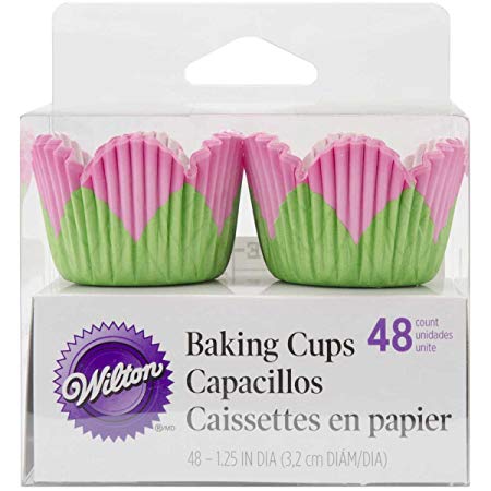 Wilton Pink Petal Shaped Baking Cups, Mini, 48-Count (415-95046)