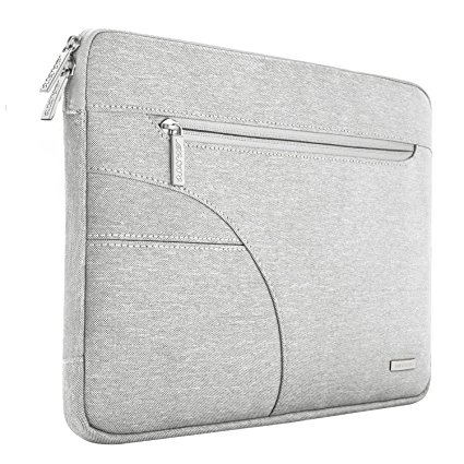 Mosiso 2017 / 2016 MacBook Pro 13 Inch Sleeve (A1706 / A1708) / Microsoft New Surface Pro 2017 / Surface Pro 4 / 3 Polyester Fabric Laptop Carrying Case Cover Protective Bag, Gray