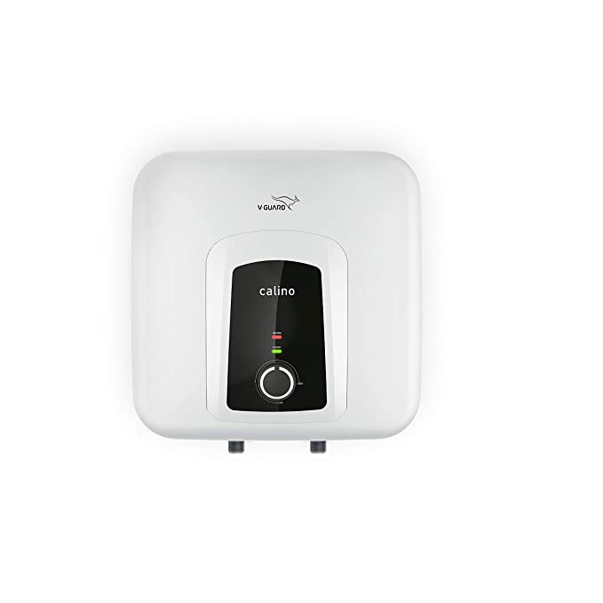 V-Guard Calino 15L Storage 5 Star Water Heater; Free PAN India Installation and Free Inlet Outlet Connection Pipes; White (15 Litre)
