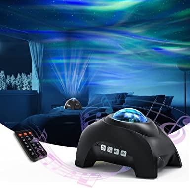 Northern Lights Aurora Projector, AIRIVO Star Projector Bluetooth Music Speaker, White Noise Night Light Galaxy Projector for Kids Adults, for Room Decor / Ceiling/Party
