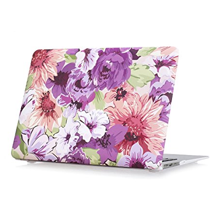 Coldel MacBook Pro 13 Case 2016 Rubberized Plastic Hard Cover for MacBook Pro 13 inch A1706/A1708 with/without Touch Bar (NEWEST Release 2016)-Art Flowers