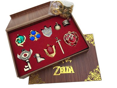 The Legend of Zelda Twilight Princess & Hylian Shield & Master Sword finest collection sets keychain / necklace / jewelry series