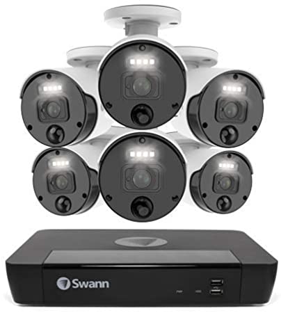 Swann NVR8-8580 Bullet Master Series IP Digital Still Image Video Cameras, 4K, 2TB, 6 x NHD-875WLB Cameras, 8-Channel