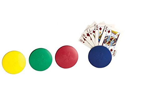 Deluxe Round Playing Card Holders #2728 - Includes 4 Card Holders in Black Container