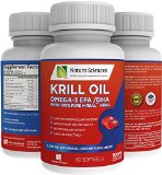 Antarctic Krill Oil Omega 3 Supplement By Naturo Sciences - 100 K-REAL Contains EPA DHA Omega-6 Phospholipids Astaxanthin 60 Softgels 30 Servings