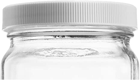 Replacement Lids for Paksh Novelty Glass Travel Bottles 16 Ounce ONLY 12 Pack White