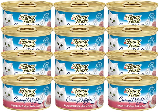 Fancy Feast Purina Creamy Delights Salmon Feast with a Touch of Real Milk (NET WT 3 OZ Each)