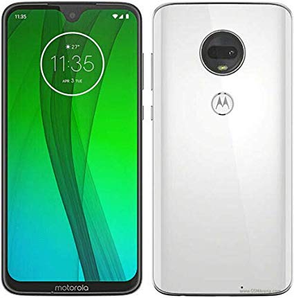 Motorola Moto G7 (64GB, 4GB RAM) Dual SIM 6.2" 4G LTE (GSM Only) Factory Unlocked Smartphone International Model XT1962-4 (Clear White)