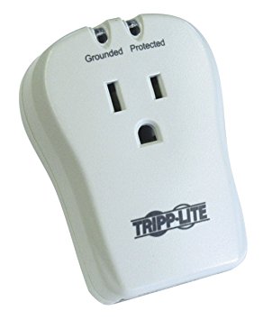 Tripp Lite 1 Outlet Portable Surge Protector, Wall Mount Direct Plug-in, Tel/Modem, & $10K INSURANCE (TRAVELCUBE)