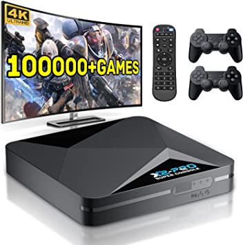 Kinhank Super Console X2 Pro Video Game Console Built-in 100000  Games, Android 9.0/Emuelec 4.5/CoreE System, S905X2 Chip, 4K UHD Output,2.4G/5G, BT 5.0