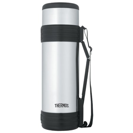 Thermos 61 Ounce Vacuum Insulated Beverage Bottle with Folding Handle, Stainless Steel