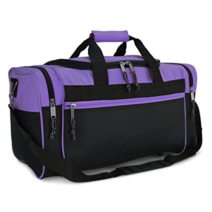 DALIX 21" Sports Duffle Bag Gym Travel Pack Black Red Pink Purple Navy Gray Blue