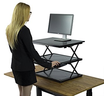 Uncaged Ergonomics Change Desk, Adjustable Height Standing Desk Conversion, Ergonomic Stand Up Desk Converter (CDM-b)