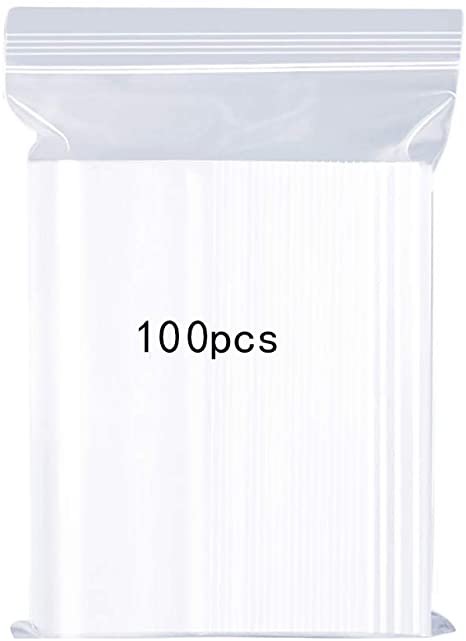 Resealable Clear Plastic Bags,Sealed Storage Pouches,Thickening and Durable,Press Seal Bags,Apply to Kitchen Jewellery Packaging,Office Stationery Storage Bag 3.9x5.9"/10cmx15cm 100PCS