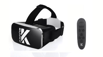 3D VR Virtual Video Glasses BUYKUK 3D VR Virtual Reality Box with Adjustable Lens and Strap for 3.5-6.0 inch Smartphone for 3D Movies and Games with black remote( for free)