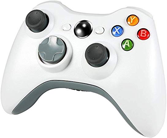 JAMSWALL Xbox 360 Wireless Controller,2.4GHZ Game Controller Gamepad Joystick Xbox & Slim 360 PC Windows 7,8,10(White)