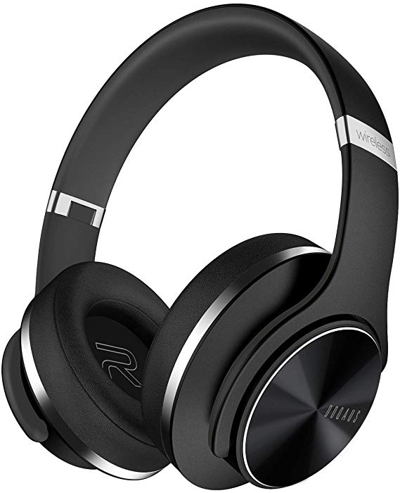 Bluetooth Headphones Over Ear, DOQAUS [52 Hrs Playtime] Wireless Headphones, 3 EQ Modes, Hi-Fi Stereo Bass Wireless Headset, Soft Memory Protein Earmuffs, Foldable Bluetooth Headphones with Mic & Wired Mode for Cell Phones Tablets PC TV - Black