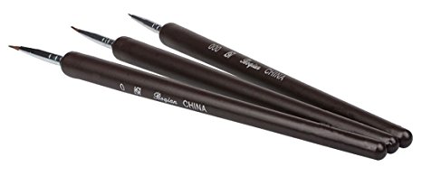 Nail Art Brushes- Professional Nail Art Brushes- Sable Nail Art Brush Pen, Detailer, Liner **Set of 3