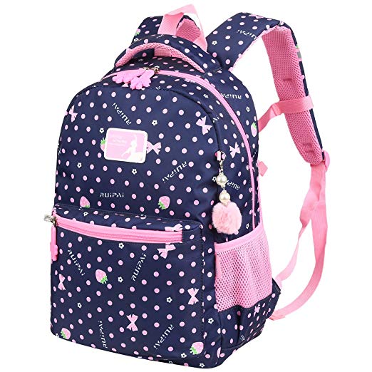 Vbiger Girls School Backpack Cute Adorable Kids Backpack Elementary Dot Bookbag