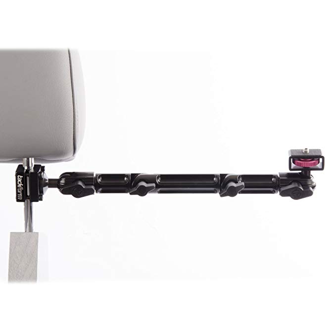 Headrest Car Mount For Camera - by TACKFORM [Enduro Series] Rock solid autocross and track day mounting solution. Fully adjustable heavy duty ALUMINUM construction