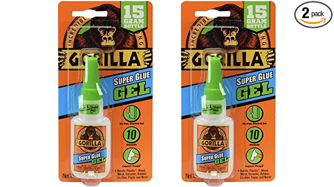 Gorilla Super Glue Gel, 15 g, Clear, (2 Pack)