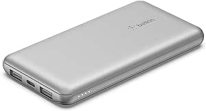 Belkin BoostCharge USB-C Portable Charger 20k Power Bank w/ 1 USB-C Port and 2 USB-A Ports with USB-C to USB-A Cable for iPhone 15, 15 Plus, 15 Pro, 15 Pro Max, Samsung Galaxy S24, & More - Silver