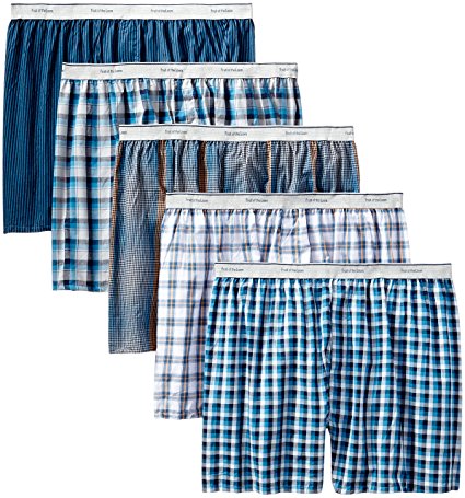 Fruit of the Loom Men's Woven Tartan and Plaid Boxer 5-Pack