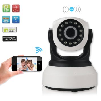 Mousand New Version Baby Monitor Wireless WIFI IP Surveillance Camera Security Cam Video With Two-Way Talking,Infrared Night Vision,Pan Tilt,P2P Wps Ir-Cut Nanny Camera Motion Detection
