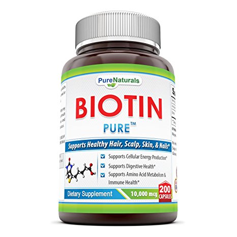 Pure Naturals - Biotin - Maximum Strength - 10000 mcg - 200 capsules