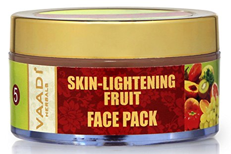 Herbal Face Pack Cream - All Natural - Paraban Free - Sulfate Free - Good for All Skin Types (Oily, Glowing, Dry, Normal, Combination, Sensitive) - 2.47 Ounces - Premium Quality - Vaadi Herbals (Skin-Lightening Fruit Face pack)