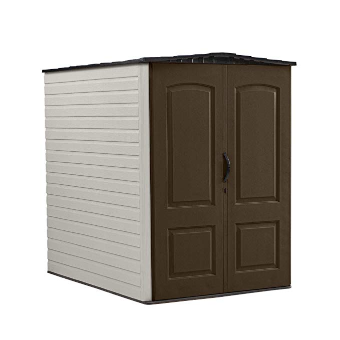 Rubbermaid 1967674 Large Outdoor Gardening & Tools Vertical Storage Shed, Brown