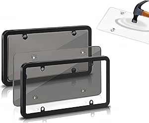 License Plate Protector - License Plate Protector License Plate Covers，License Plate Shields Frame Holder ，Cover Kit Car ， for Any Standard US Plates (Black)