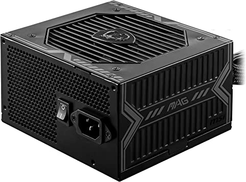 MSI MAG A550BN Power Supply, EU Plug - 550 W, 80 Plus Bronze Certified, ATX Power Supply, 12 V Single Rail, DC/DC Voltage Converter Design, 120 mm Fan