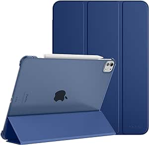 MoKo for iPad Pro 13 Inch Case M4 2024 (7th Gen), Ultra Slim Stand Case with Hard PC Translucent Back Shell Cover for iPad Pro 2024 Model (A2925/ A2926/A3007), Support Apple Pencil Pro, Navy Blue