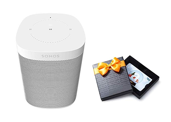 Sonos One (Gen 2) - Voice Controlled Smart Speaker with Amazon Alexa Built-in - White with $50 Amazon.com Gift Card