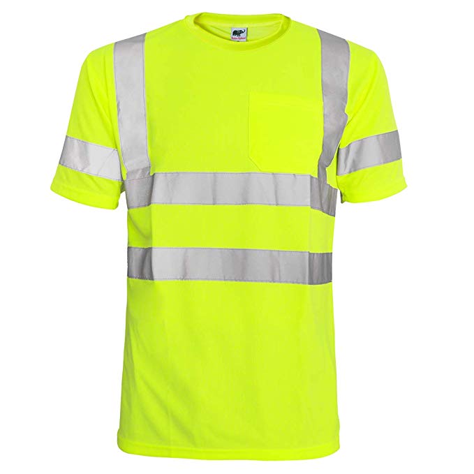 L&M Hi Vis T Shirt ANSI Class 3 Reflective Safety Lime Orange Short Long Sleeve HIGH Visibility