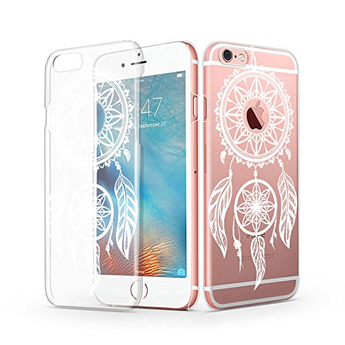 iPhone 6s Case, iPhone 6 Clear Case, MOSNOVO White Henna Mandala Dream Catcher Customized Design Transparent Clear Plastic Slim Ultra Thin Hard Case Cover for Apple iPhone 6 4.7 Inch