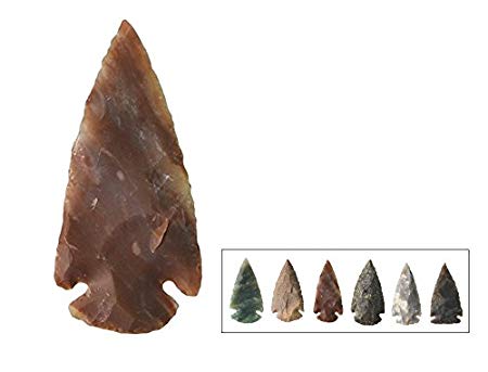6 Pieces - 2 to 2 1/2 Inch Contemporary Arrowheads