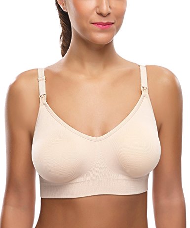 WingsLove Women’s Maternity Seamless Soft Wireless Breastfeeding Nursing Bra